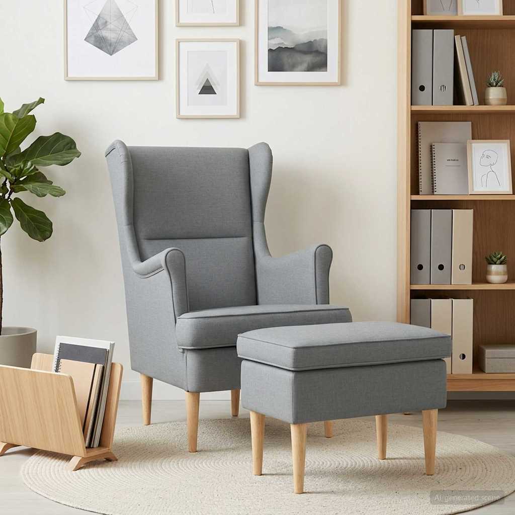 Křeslo S Podnožkou 2 Ks Textil