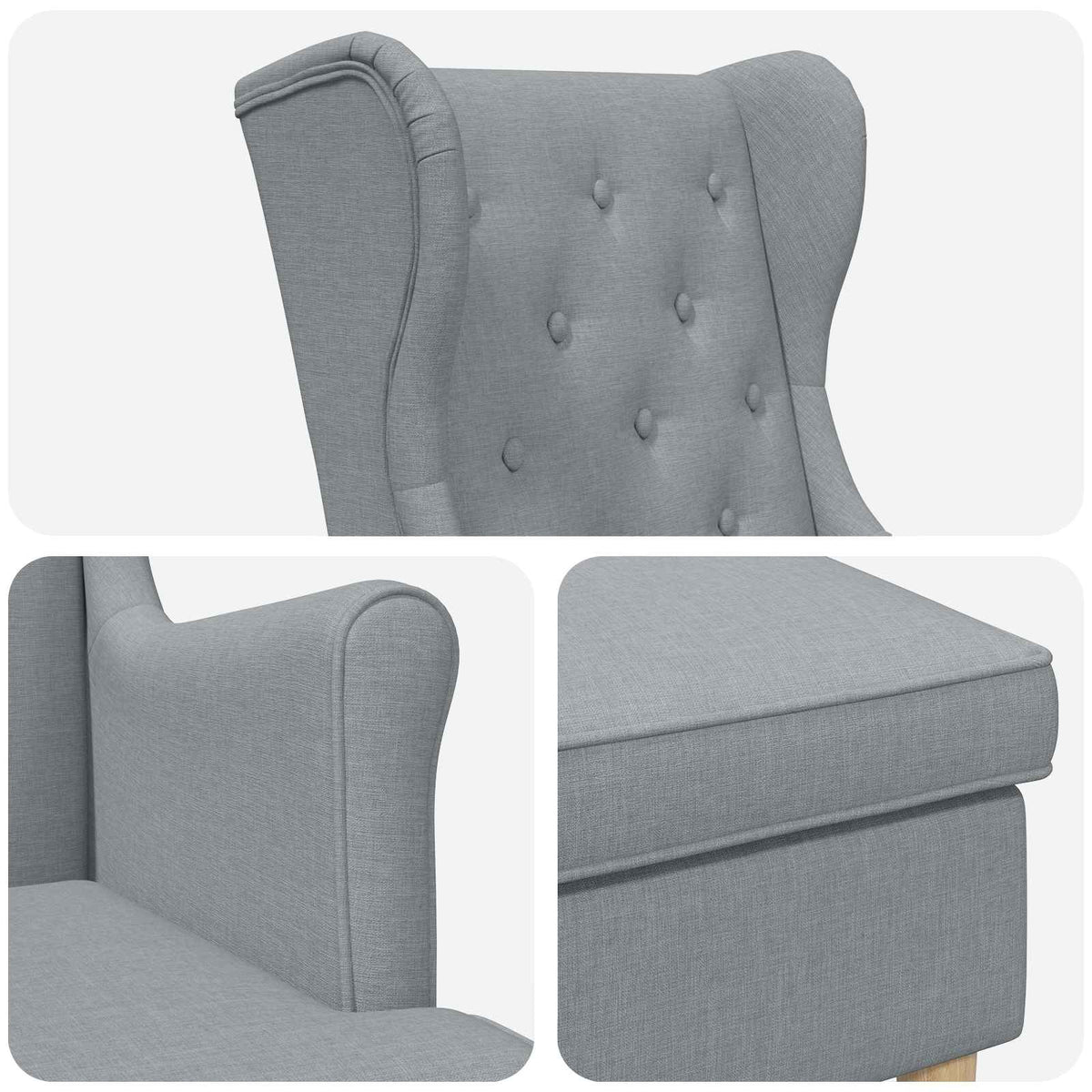 Křeslo S Podnožkou 2 Ks Textil