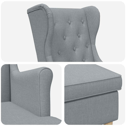 Křeslo S Podnožkou 2 Ks Textil