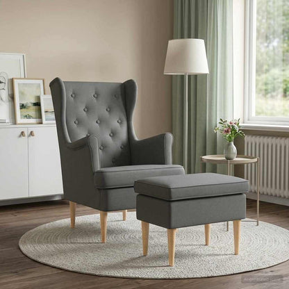 Křeslo S Podnožkou 2 Ks Textil