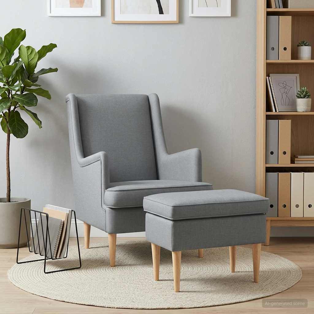 Křeslo S Podnožkou 2 Ks Textil
