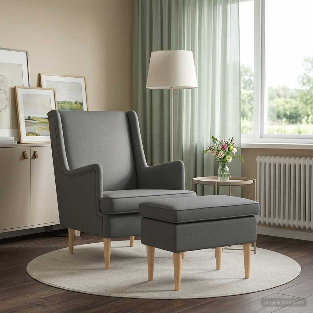 Křeslo S Podnožkou 2 Ks Textil