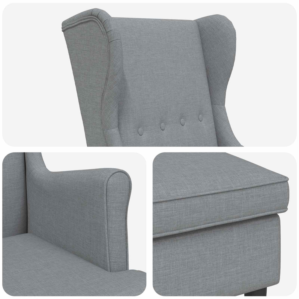 Křeslo S Podnožkou 2 Ks Textil