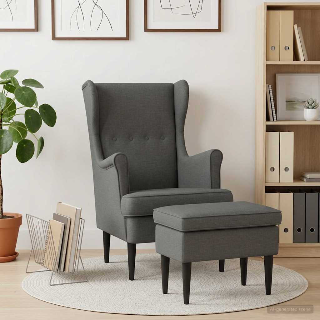 Křeslo S Podnožkou 2 Ks Textil
