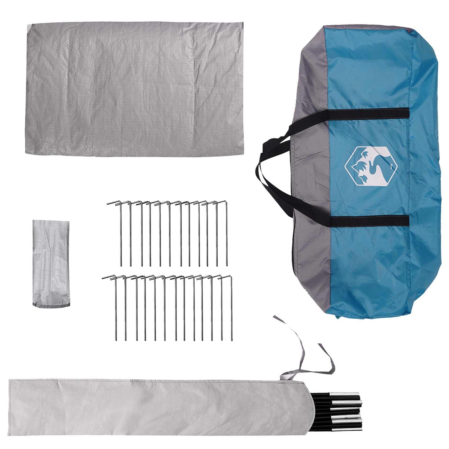 Tipi Stan Se Střechou Modrá 700 X 700 X 395 Cm Polyester A Ocel