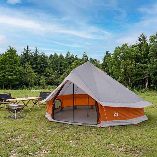 Tipi Stan Šedá A Oranžová 700 X 700 X 395 Cm Polyester A Ocel