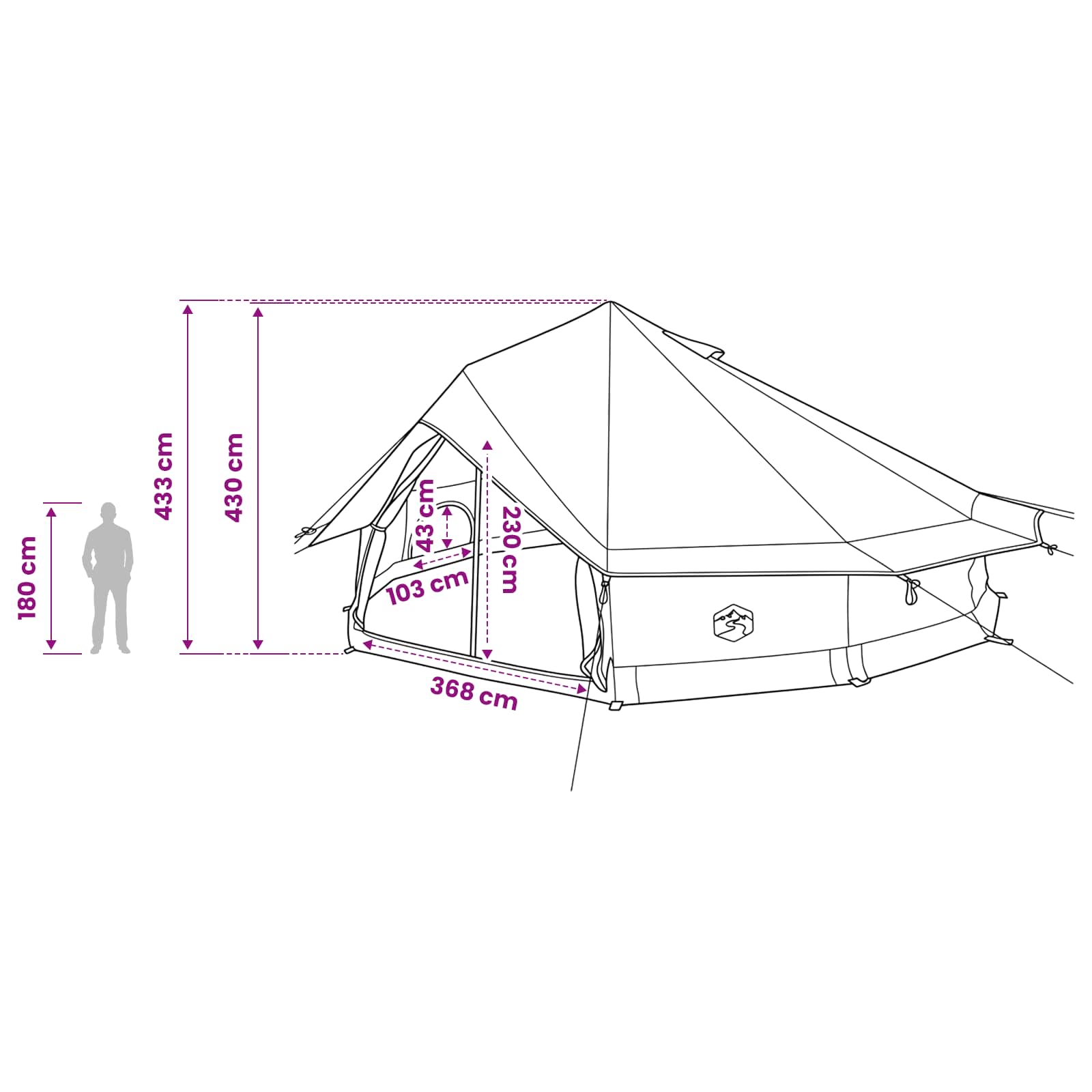 Tipi Stan 20 Osoba Armádně Zelená Polyester A Ocel