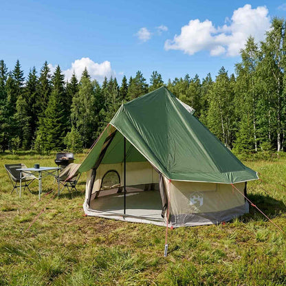 Tipi Stan Se Střechou Zelená 250 X 250 Cm Polyester A Ocel