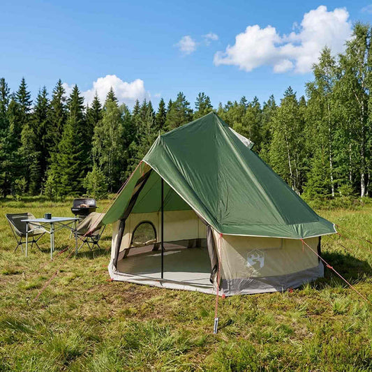 Tipi Stan Se Střechou Zelená 250 X 250 Cm Polyester A Ocel