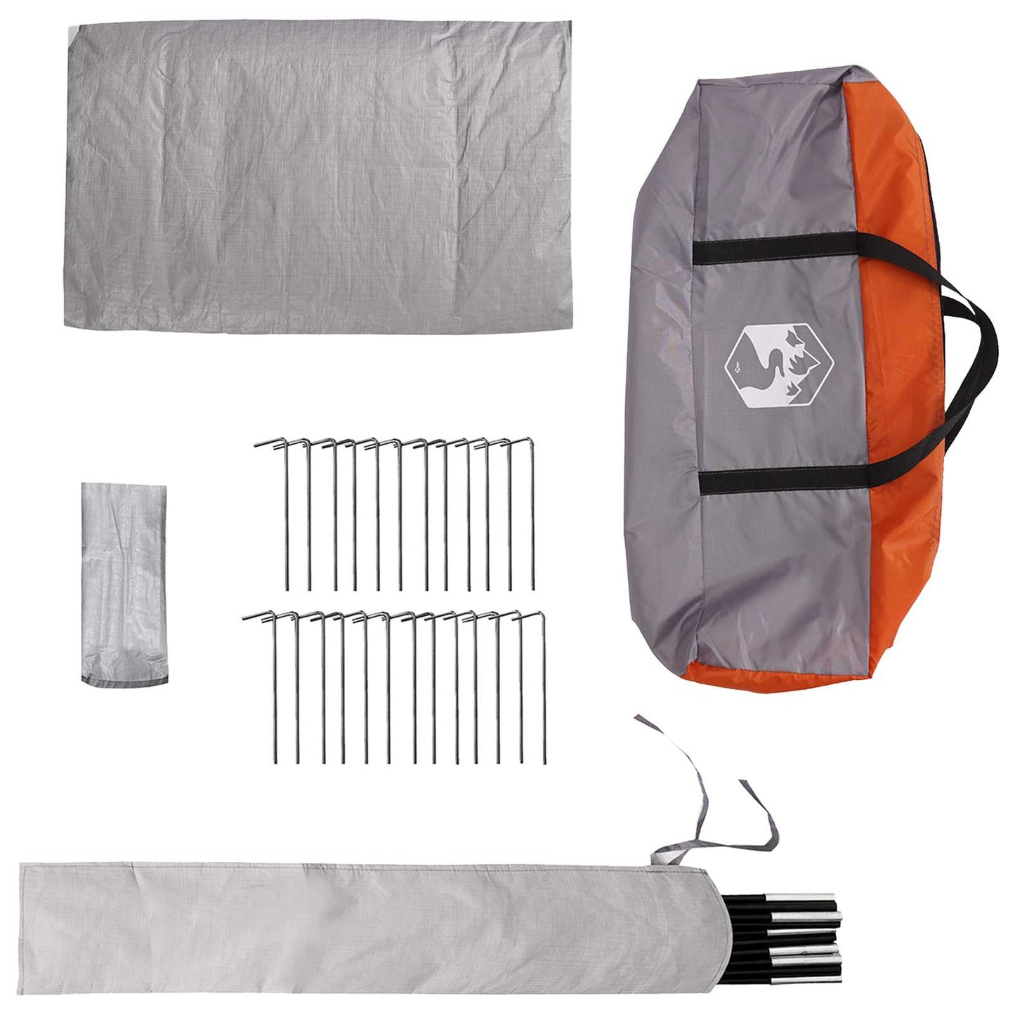 Tipi Stan Šedá A Oranžová 250 X 250 Cm Polyester A Ocel