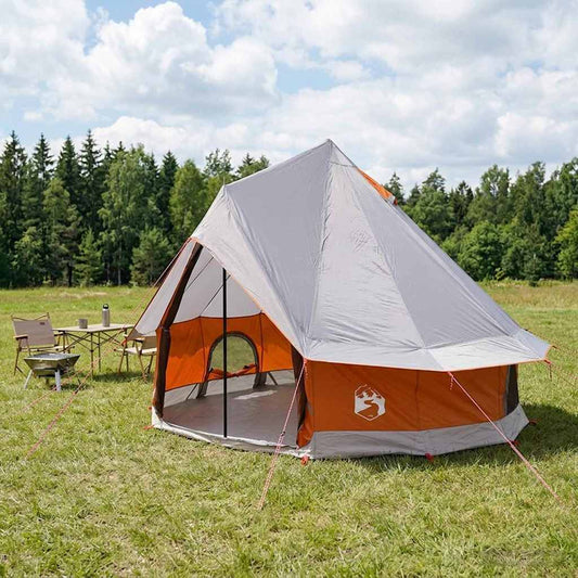 Tipi Stan Šedá A Oranžová 250 X 250 Cm Polyester A Ocel
