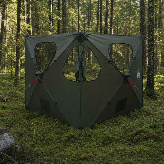 Lovecký Stan 145 X 145 X 150 Cm Armádně Zelená Polyester A Ocel