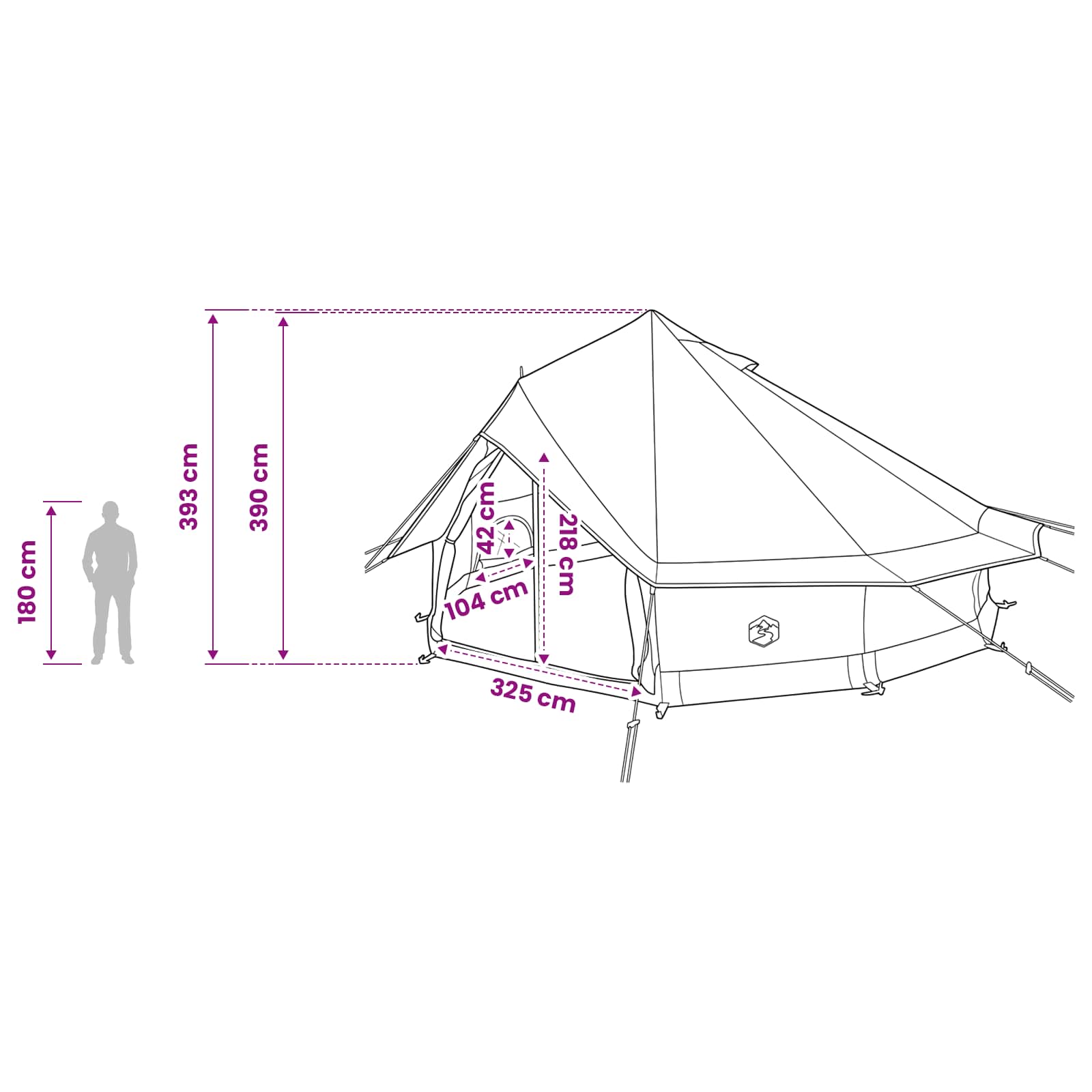 Tipi Stan Hnědošedý 700 X 700 X 395 Cm Polyester A Ocel