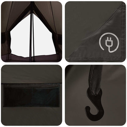 Tipi Stan Se Střechou Hnědošedý 250 X 250 Cm Polyester A Ocel