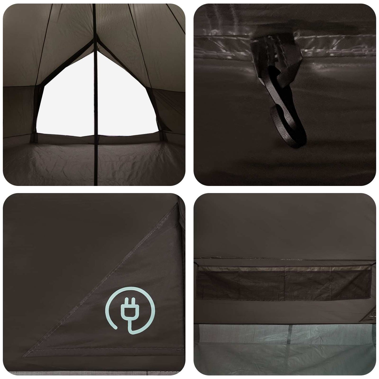 Tipi Stan Hnědošedý 600 X 600 X 350 Cm Polyester A Ocel