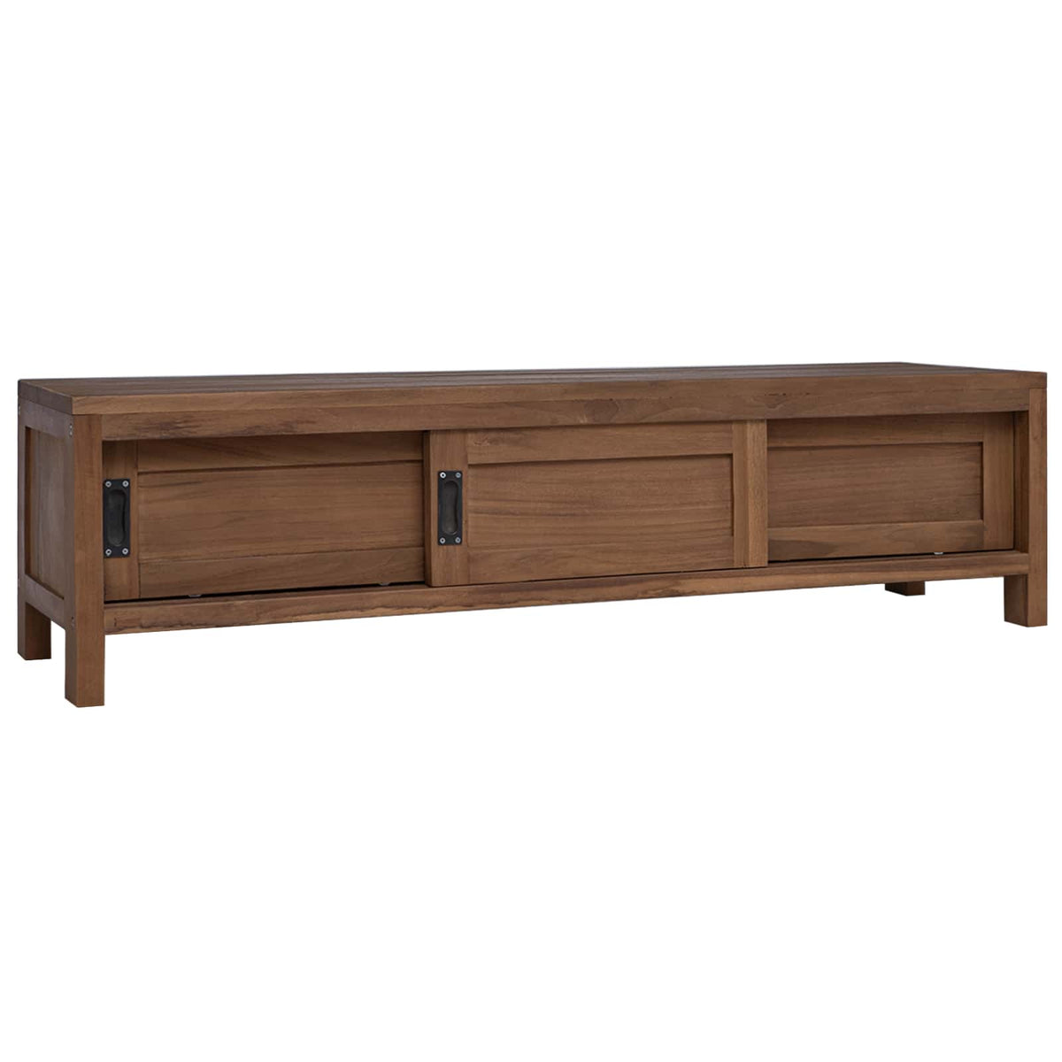 Televizní Skříň 110 X 30 X 30 Cm Pevné Teakové Dřevo Přírodní