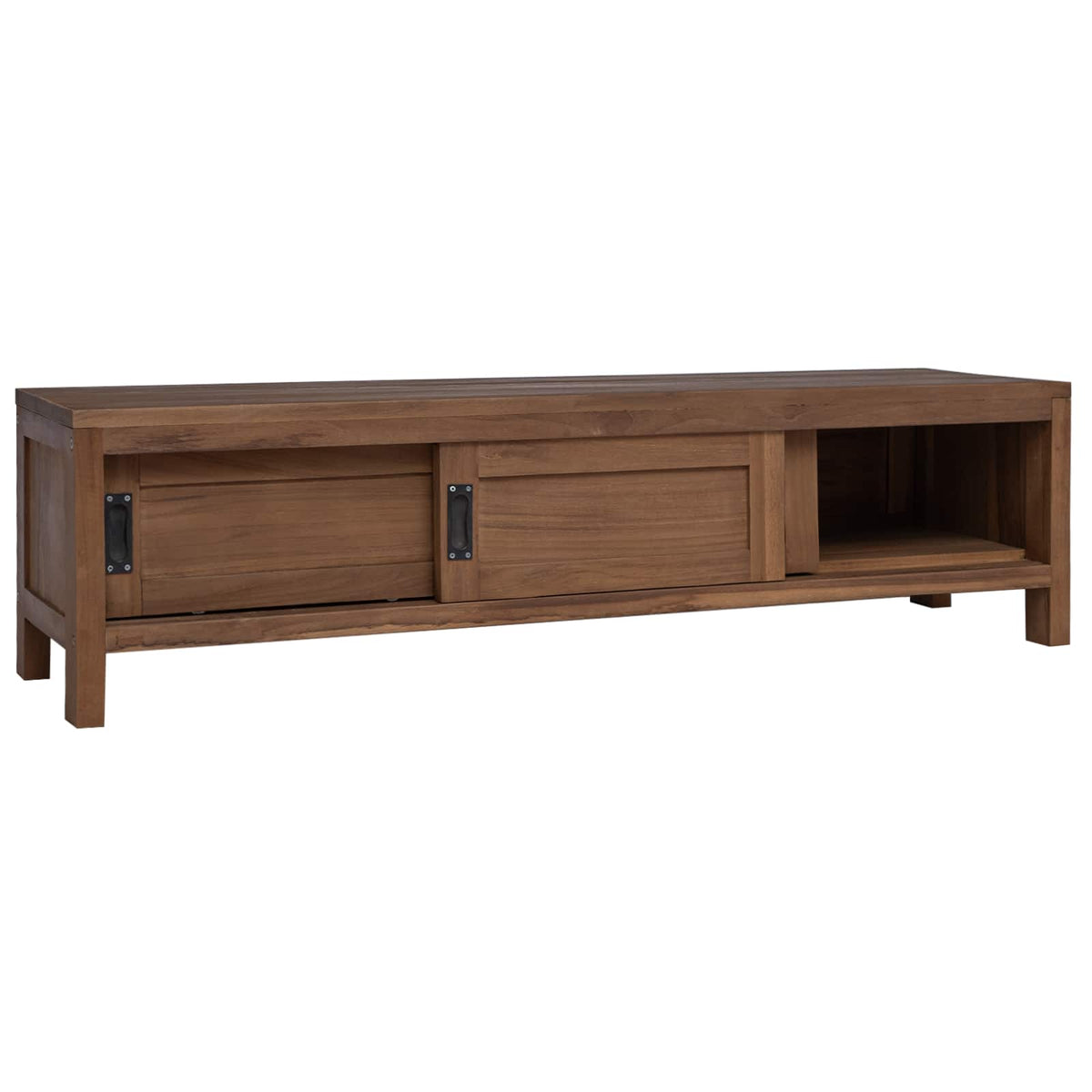 Televizní Skříň 110 X 30 X 30 Cm Pevné Teakové Dřevo Přírodní
