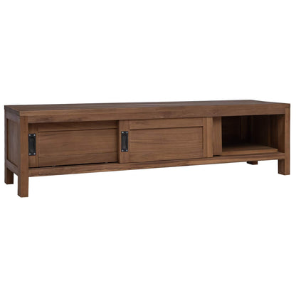 Televizní Skříň 110 X 30 X 30 Cm Pevné Teakové Dřevo Přírodní