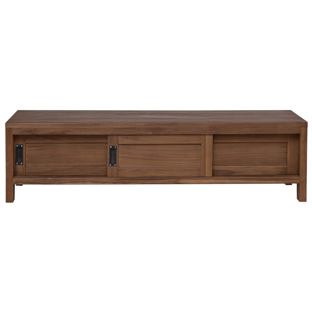 Televizní Skříň 110 X 30 X 30 Cm Pevné Teakové Dřevo Přírodní