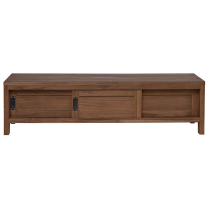 Televizní Skříň 110 X 30 X 30 Cm Pevné Teakové Dřevo Přírodní