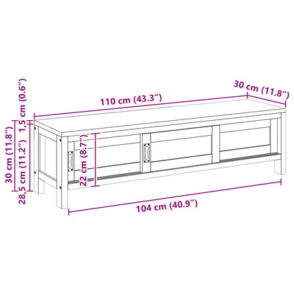 Televizní Skříň 110 X 30 X 30 Cm Pevné Teakové Dřevo Přírodní