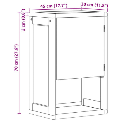 Koupelnová Skříňka Přírodní 45 X 30 X 70 Cm Pevné Teakové Dřevo