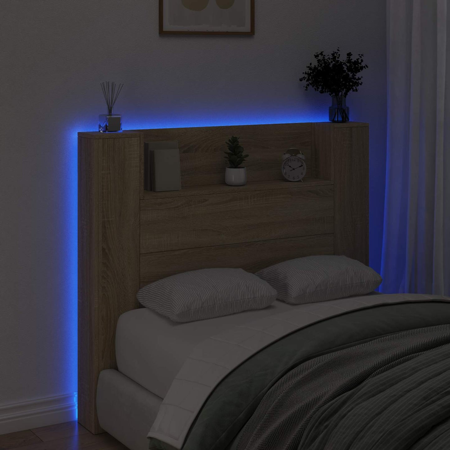 Čelo Postele S Led Sonoma Kompozitní Dřevo
