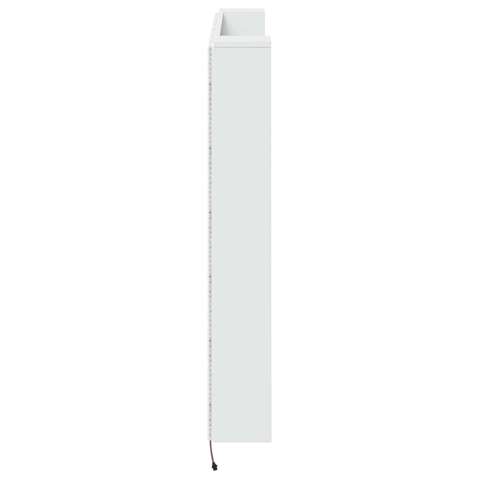Čelo Postele S Led Bílý Kompozitní Dřevo