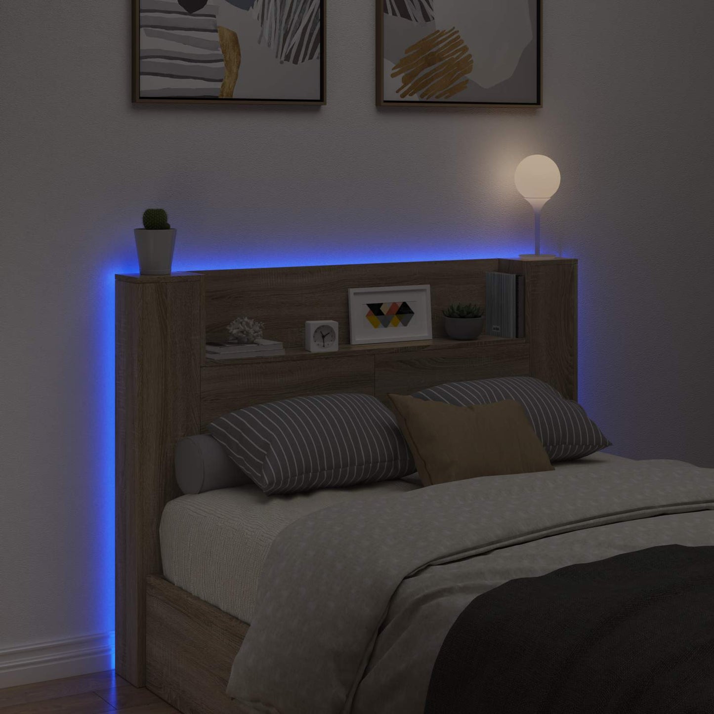 Čelo Postele S Led Sonoma Kompozitní Dřevo
