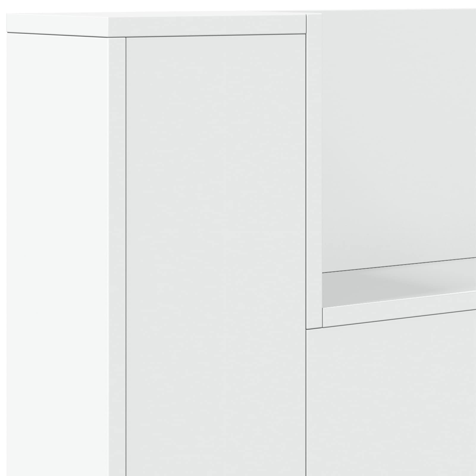Čelo Postele S Led Bílý Kompozitní Dřevo