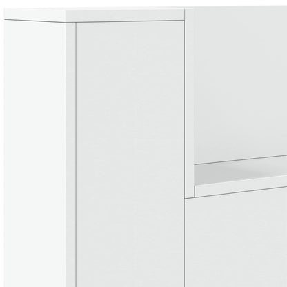 Čelo Postele S Led Bílý Kompozitní Dřevo