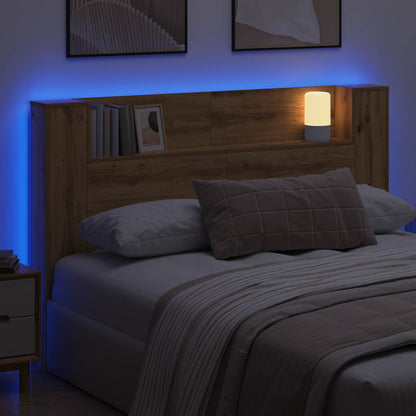 Čelo Postele S Led Řemeslný Dub Kompozitní Dřevo
