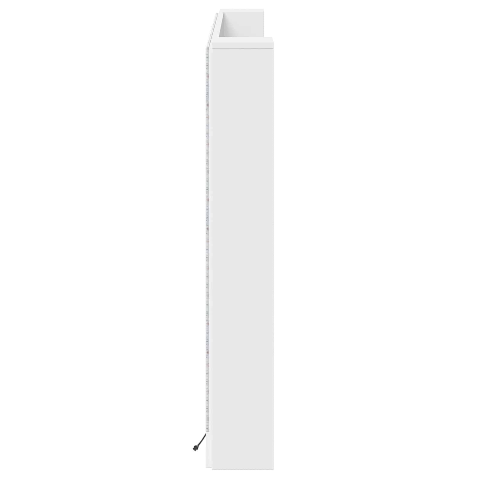 Čelo Postele S Led Bílý Kompozitní Dřevo