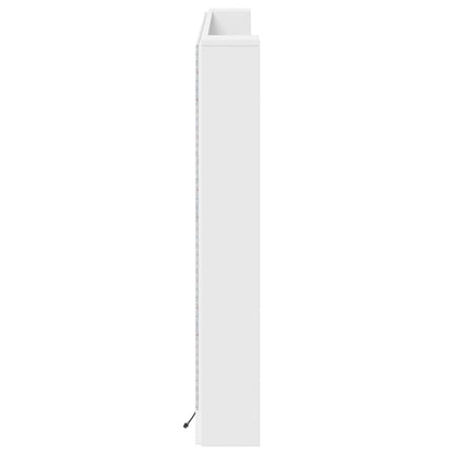 Čelo Postele S Led Bílý Kompozitní Dřevo