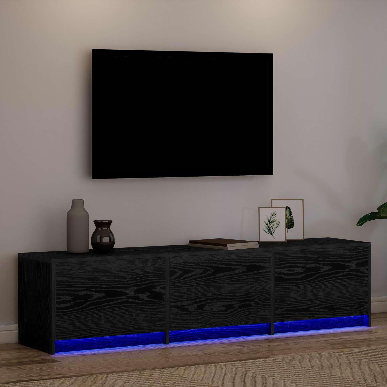 Televizní Skříň Černý Dub Kompozitní Dřevo