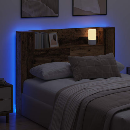 Čelo Postele S Led Staré Dřevo Kompozitní Dřevo