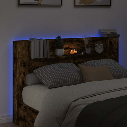 Čelo Postele S Led Uzený Dub Kompozitní Dřevo