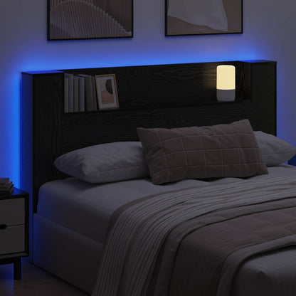 Čelo Postele S Led Černý Dub Kompozitní Dřevo