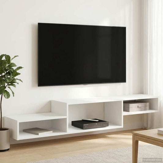 Nástěnná Tv Skříň Nástěnná Montáž Bílá 150 X 28 X 26 Cm