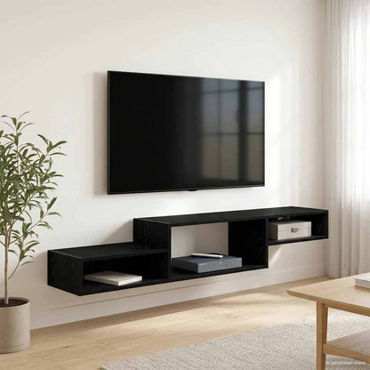 Nástěnná Tv Skříň Nástěnná Montáž Černý Dub 150 X 28 X 26 Cm