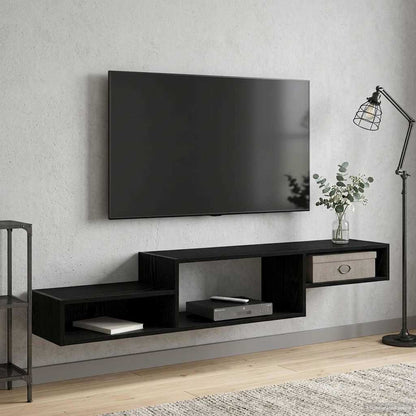 Nástěnná Tv Skříň Nástěnná Montáž Černý Dub 150 X 28 X 26 Cm