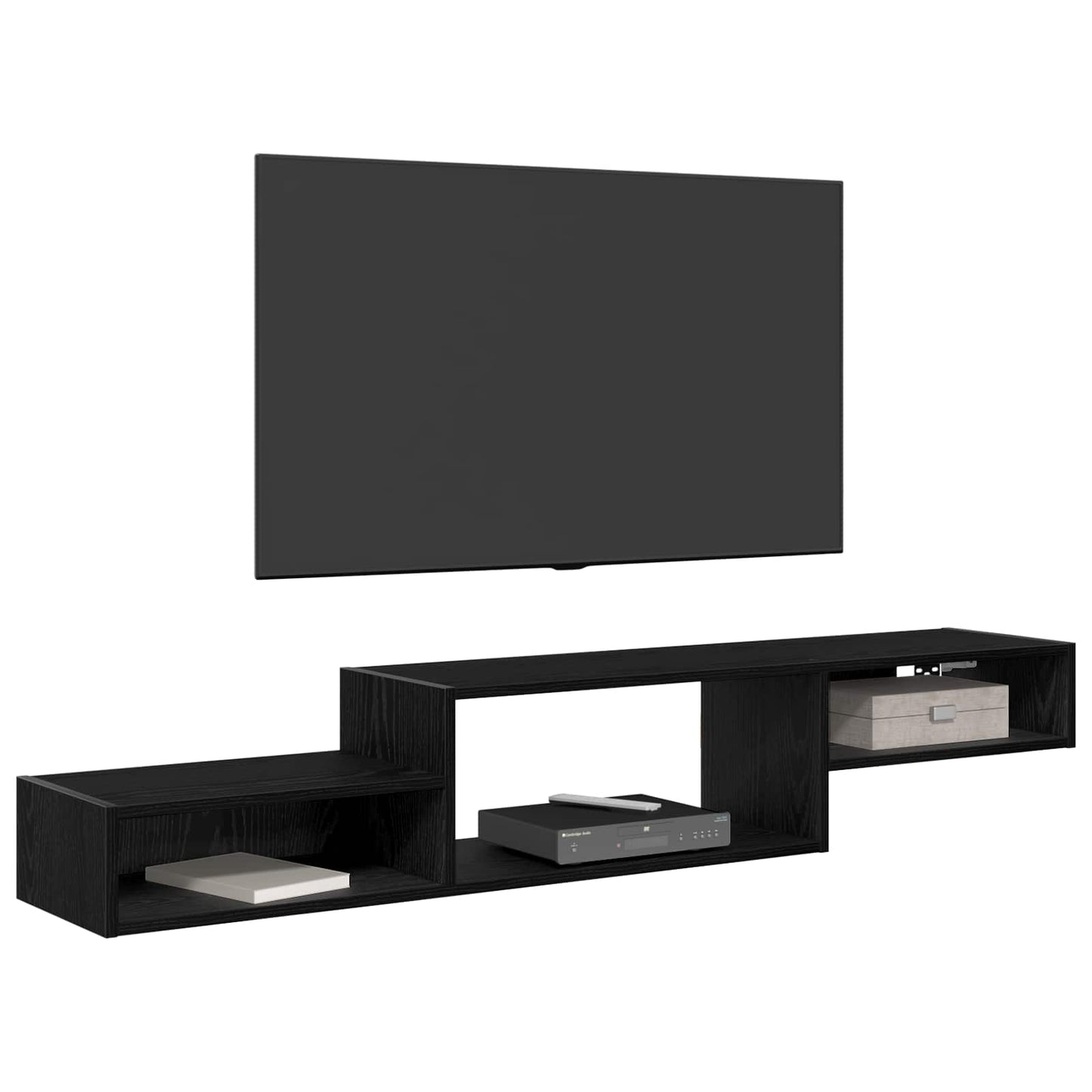 Nástěnná Tv Skříň Nástěnná Montáž Černý Dub 150 X 28 X 26 Cm