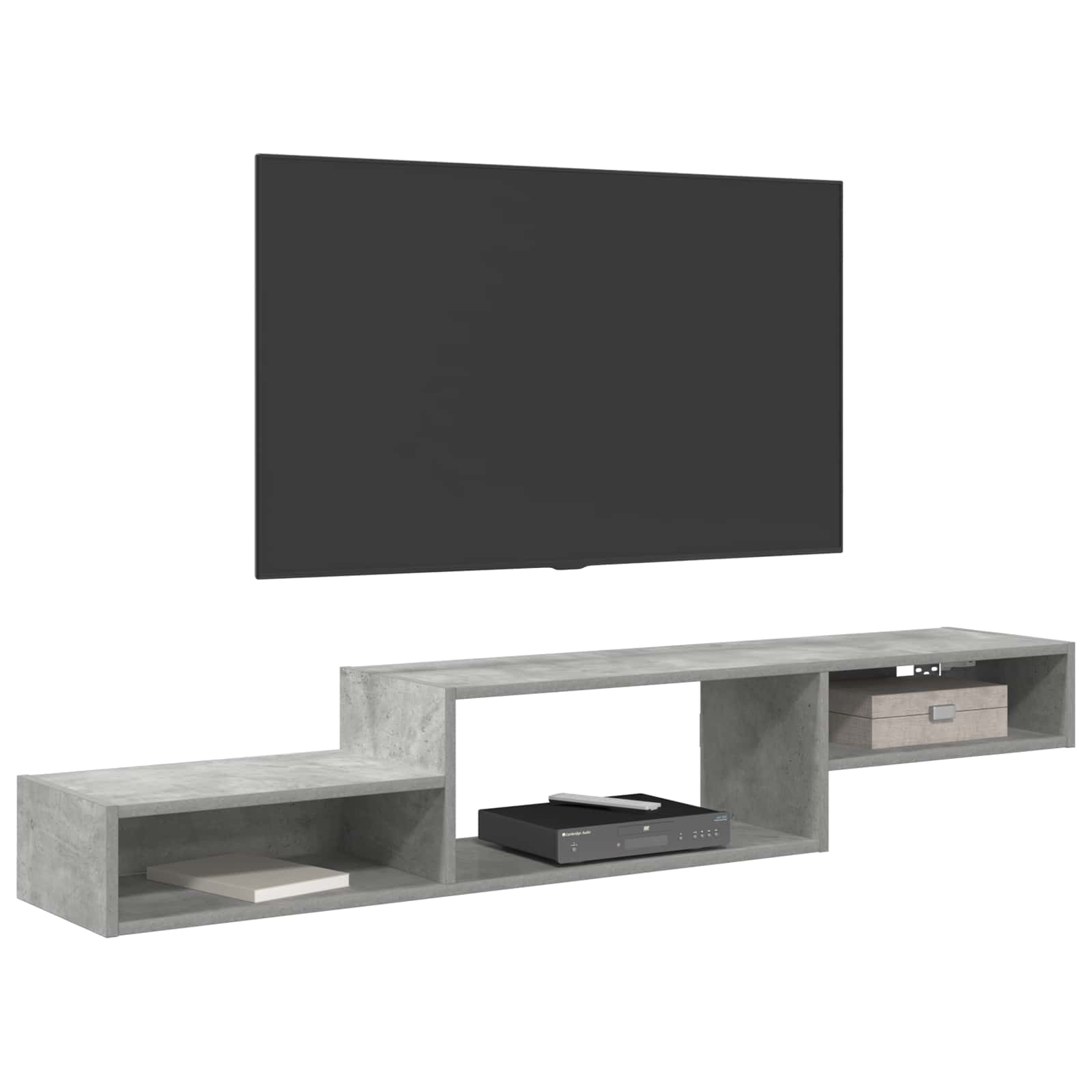 Nástěnná Tv Skříň Nástěnná Montáž Betonově Šedá