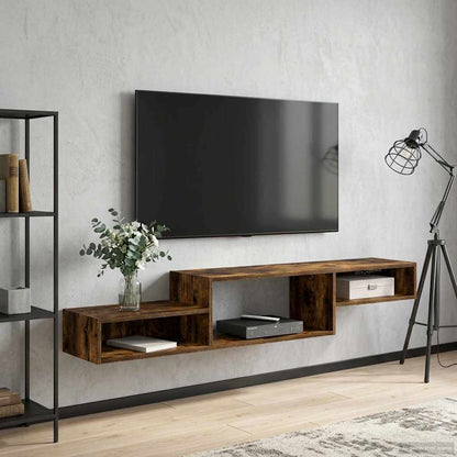 Nástěnná Tv Skříň Nástěnná Montáž Kouřový Dub 150 X 28 X 26 Cm