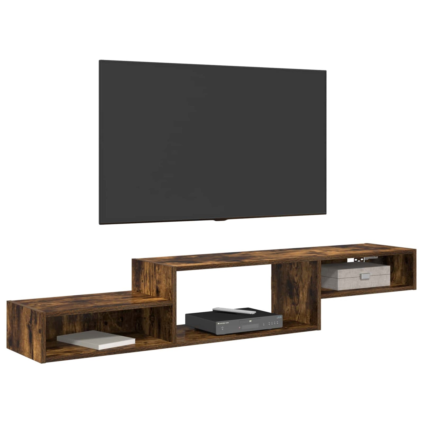 Nástěnná Tv Skříň Nástěnná Montáž Kouřový Dub 150 X 28 X 26 Cm