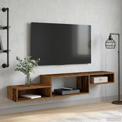 Nástěnná Tv Skříň Nástěnná Montáž Staré Dřevo 150 X 28 X 26 Cm