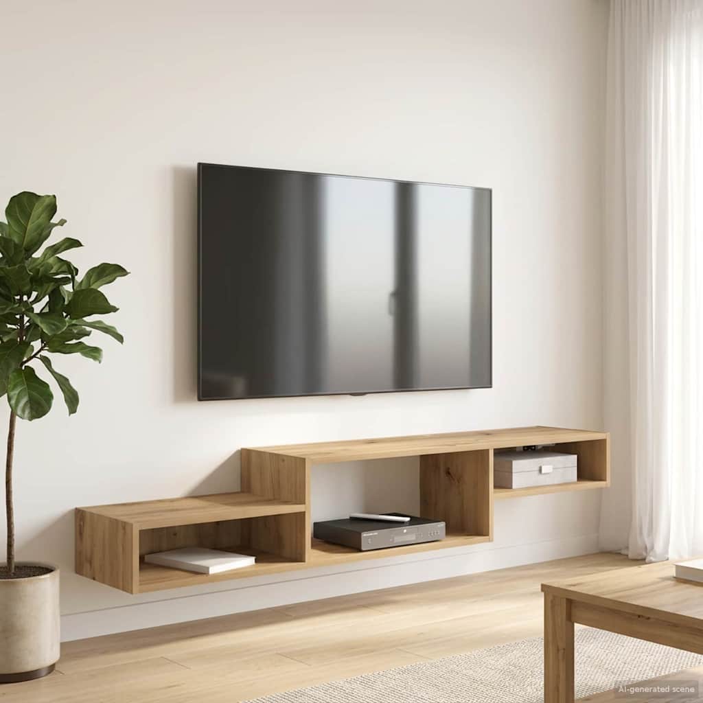 Nástěnná Tv Skříň Nástěnná Montáž Dub Artisan 150 X 28 X 26 Cm