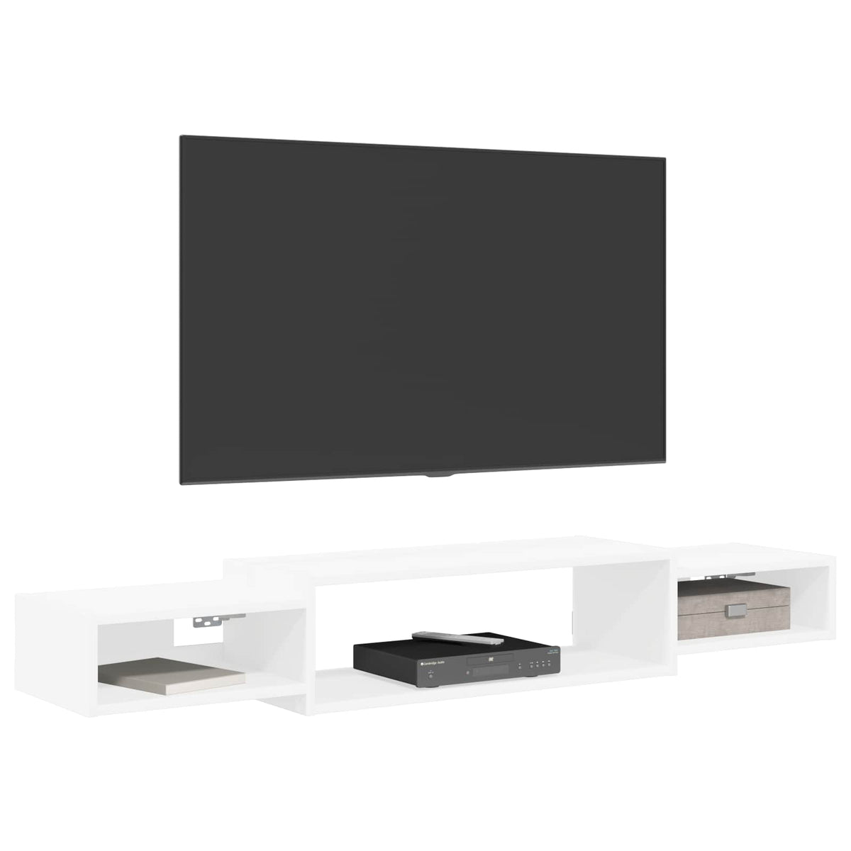 Nástěnná Tv Skříň Nástěnná Montáž Bílá 140 X 28 X 21 Cm