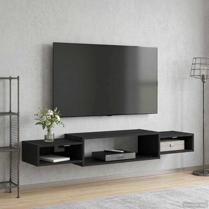 Nástěnná Tv Skříň Nástěnná Montáž Černý Dub 140 X 28 X 21 Cm