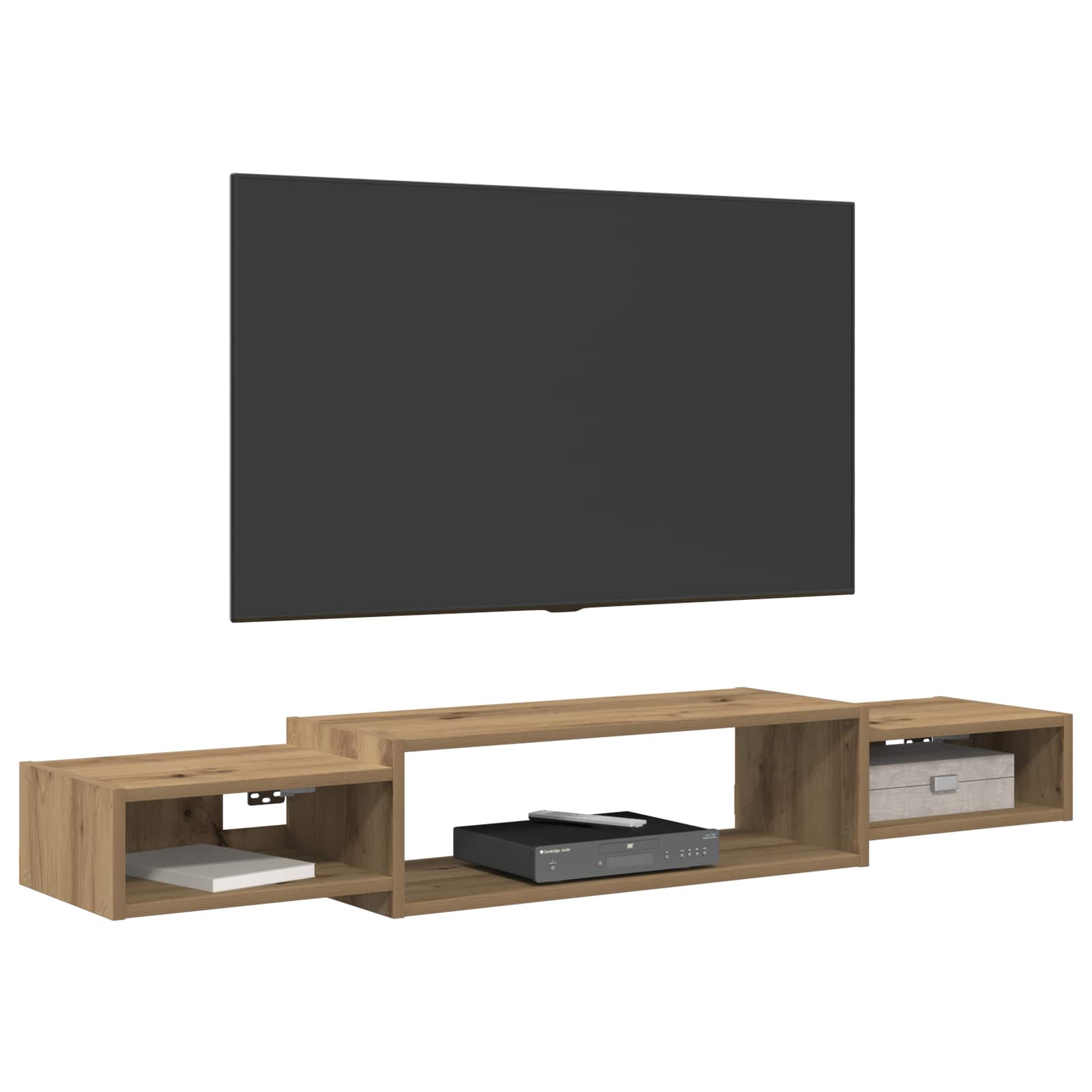 Nástěnná Tv Skříň Nástěnná Montáž Dub Artisan 140 X 28 X 21 Cm